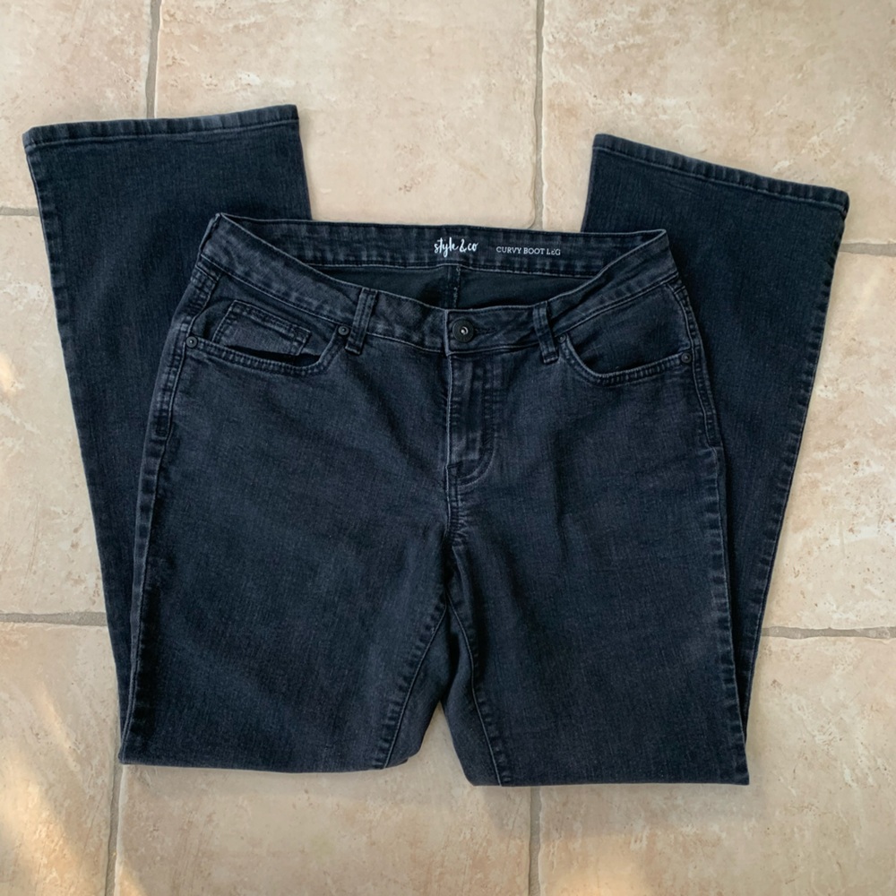 Style & Co. Black Curvy Bootcut Denim Jeans
